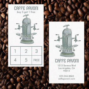 Antike Espressomaschine Cafe Kaffee Aquarell Treuekarte