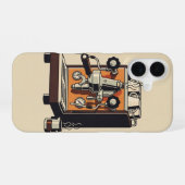 Antike Espressomaschine iPhone 16 Hülle (Rückseite (Horizontal))