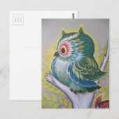 Antike Eule Postkarte (Vorne/Hinten)