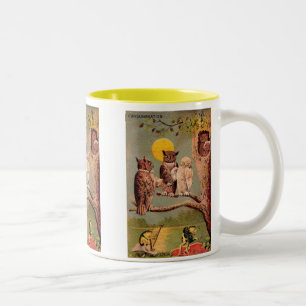 Antike Eulen Zweifarbige Tasse