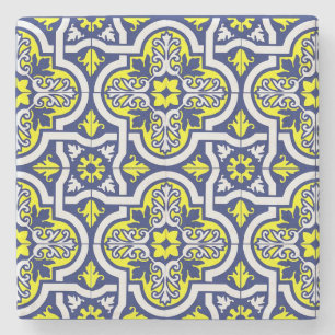 Antike europäische Keramikfliese gedruckt Steinuntersetzer