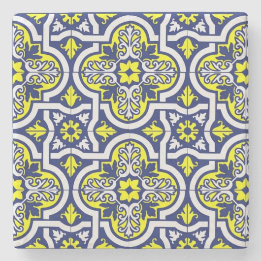 Antike europäische Keramikfliese gedruckt Steinuntersetzer (Vorderseite)