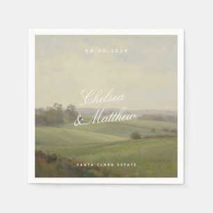 Antike Europäische Landschaft Hochzeit Serviette