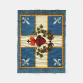 Antike Fahne Quebec Glockenläuten Sacré-Cœur Fleecedecke (Vorderseite)