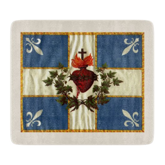 Antike Fahne Quebec Glockenläuten Sacré-Cœur Schneidebrett (Vorderseite)