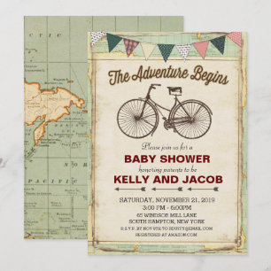 Antike Fahrrad Reise Baby Shower Einladung