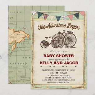 Antike Fahrrad Reise Baby Shower Einladung