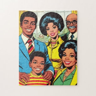 Antike Familien-Comic-Kunst Puzzle