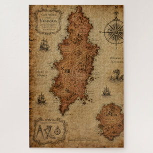 Antike Fantasy-Karte — Velmoris-Insel Puzzle