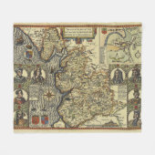 Antike Fantasy-Seemonster-Karten-Druck Fleecedecke (Vorderseite (Horizontal))