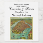 Antike Farbe BG New- York Citykarten-DIY Weinetikett (Einzelnes Label)