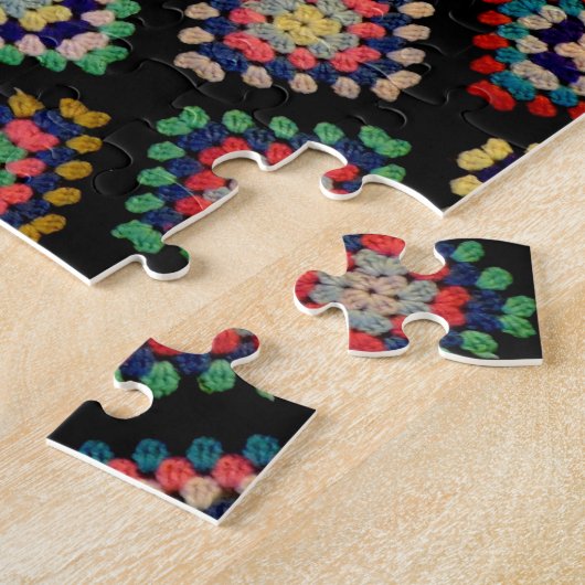 Antike, farbenfrohe Granny Quadrate Klassisches Mu Puzzle (Seite)