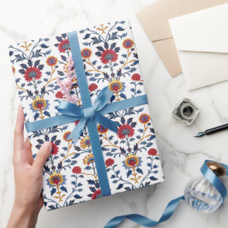 Antike farbenfrohe indische Blumenmotive Geschenkpapier