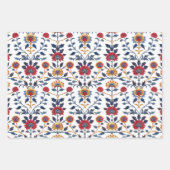 Antike farbenfrohe indische Blumenmotive Geschenkpapier Set (Vorderseite)