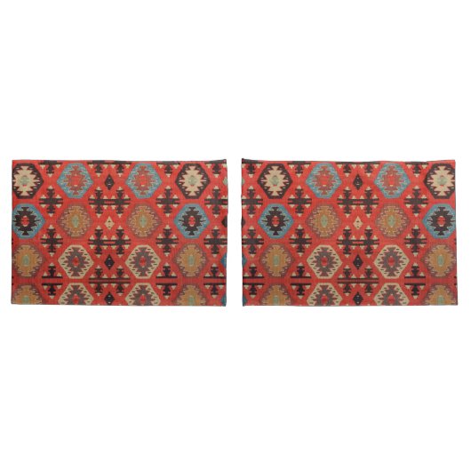 Antike farbenfrohe türkische Kilim Teppich Rug Kissenbezug (Rückseite-Set)