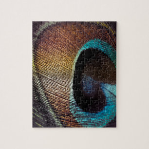 Antike Farbtöne Pfauenfeder-Auge Puzzle