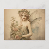 Antike Fee & Blumen Postkarte (Vorderseite)