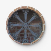 Antike Fensterscheibe aus Südschmiedeeisen Pappteller (Vorderseite)