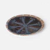 Antike Fensterscheibe aus Südschmiedeeisen Pappteller (Schrägansicht)