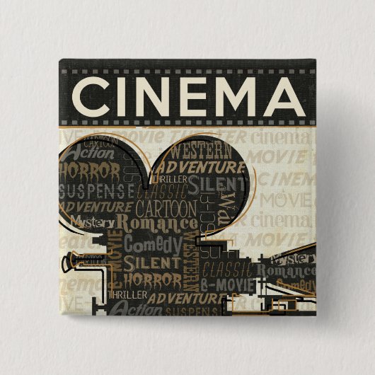Antike Filmkamera Button (Vorderseite)