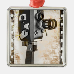 Antike Filmkamera Silbernes Ornament