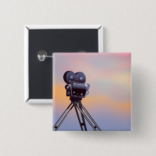 Antike Filmkamera Sonnenuntergang Button