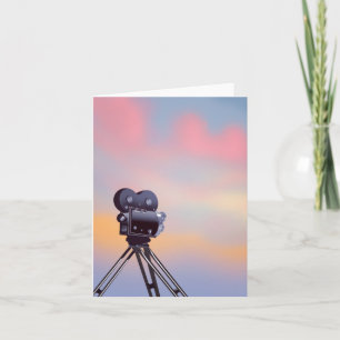 Antike Filmkamera Sonnenuntergang Feiertagskarte
