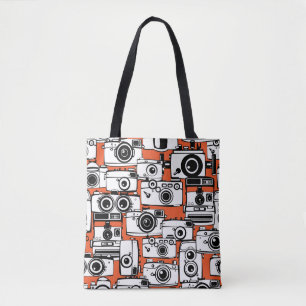 Antike Filmkameras, nahtloses Muster. Tasche