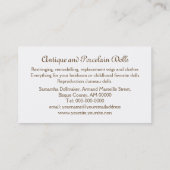 Antike Fischcremesuppenpuppenwiedergabe Visitenkarte (Rückseite)