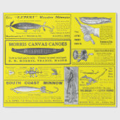 Antike Fischerei Fischerhäuser Anzeigen Circa 1909 Geschenkpapier (Flach)