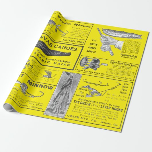 Antike Fischerei Fischerhäuser Anzeigen Circa 1909 Geschenkpapier (Ungerollt)