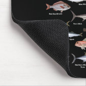Antike Fischidentifikationskarte Angeln Mousepad (Ecke)
