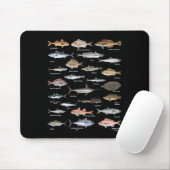 Antike Fischidentifikationskarte Angeln Mousepad (Mit Mouse)
