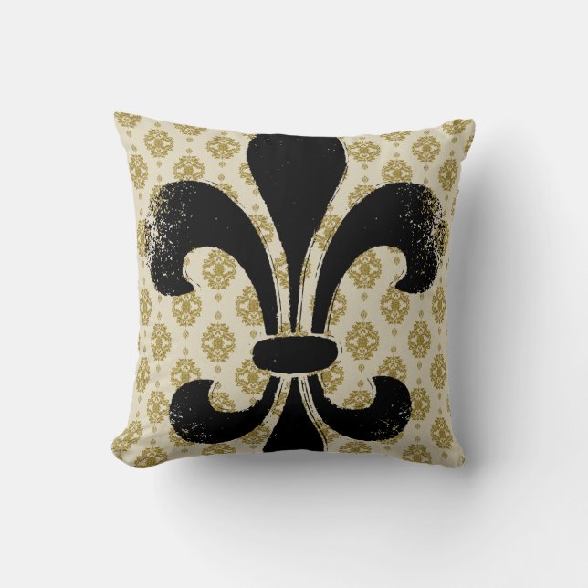 Antike Fleur de lis Kissen (Vorderseite)