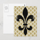 Antike Fleur de lis Postkarte (Vorne/Hinten)