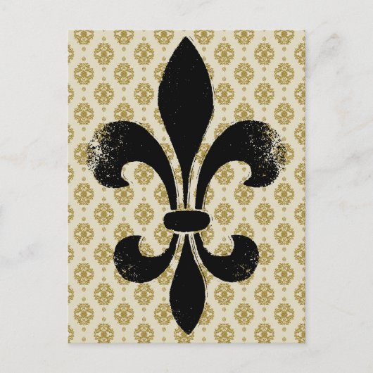 Antike Fleur de lis Postkarte (Vorderseite)