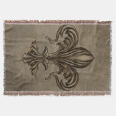 Antike Fleur-de-lis Sepia Decke (Vorderseite)
