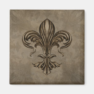 Antike Fleur-de-lis Sepia Magnet