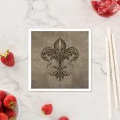 Antike Fleur-de-lis Sepia Serviette (Beispiel)