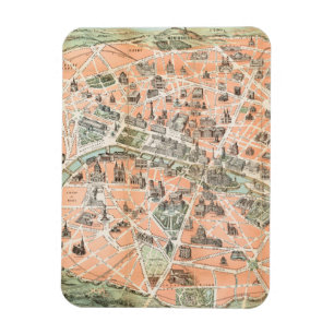 Antike flexible Paris-Karte Magnet