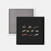 Antike Fliegenfischköder in Farbe Magnet (Vorderseite/Rückseite)