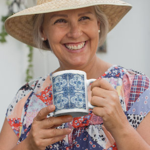 Antike Fliese in Delft Blau Tasse