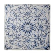 Antike Fliese viktorianisches Transferware in Delf