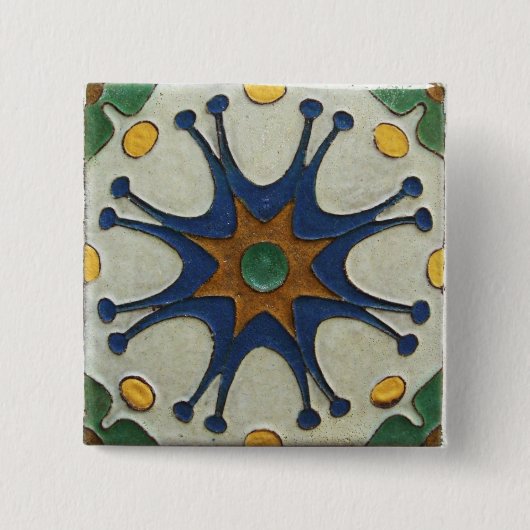 Antike Fliesen-Anstecknadel Button (Vorderseite)