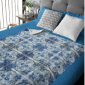 Antike Fliesen in Delft Blue Fleecedecke