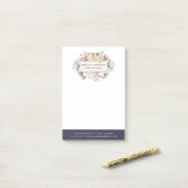 Antike Flora | Blue Strip Mitternacht Post-it Klebezettel (Auf Schreibtisch)