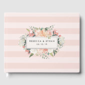 Antike Flora | Blush Stripe Wedding Gästebuch (Vorderseite)