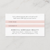 Antike Flora | Rosa Streifen Empfehlungskarte (Rückseite)