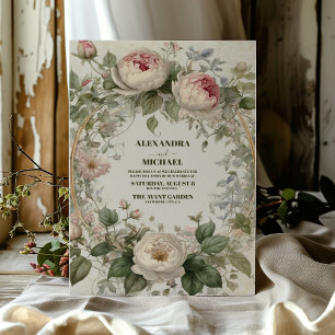 Antike Florale Art Nouveau Hochzeit Einladung