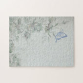 Antike Florale Blaue Puzzle (Horizontal)